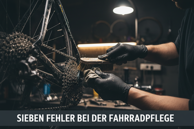 erschlissene Fahrradkomponente in dramatischer Studiobeleuchtung — 7 Fehler bei der Fahrradpflege