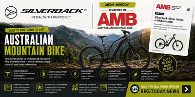 Silverback Silver Series e-bike on a mountain trail — as featured in AMB Magazine first-look review