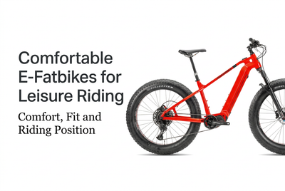 Red Silverback S-Electro Diamond Fat Explorer with Comfortable E-Fatbikes for Leisure Riding title overlay.