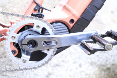 Silverback fat e-bike crankset on a bike component photograph