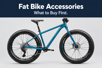 Blue Silverback SE:Series Fat Deluxe fat bike with the title Fat Bike Accessories.