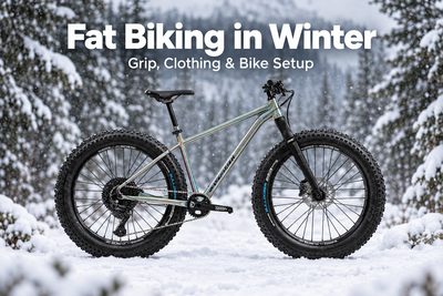 Silverback SE:Series Fat Explorer fat bike with the title Fat Biking in Winter.