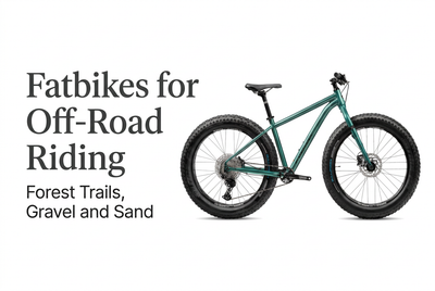 Green Silverback SE:Series Fat Adventure with Fatbikes for Off-Road Riding title overlay.
