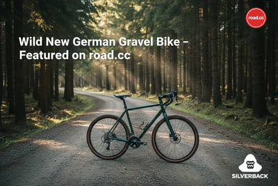 Silverback SilverRider gravel bike on a forest gravel road – featured on road.cc as a wild new German gravel bike that could redefine gravel racing and