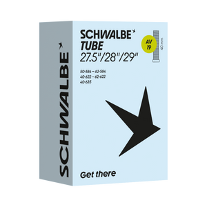 Schwalbe No. 19 Inner Tube for 27.5/28/29 inch bikes, featuring a 40 mm Schrader valve.