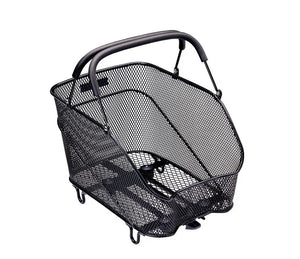 Compact Racktime Baskit Trunk Small 2.0 rear bike basket in black, perfect for everyday essentials.