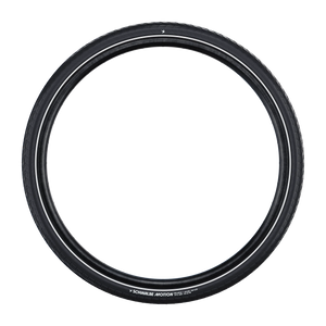 Schwalbe Big Apple Motion HS 632 20x2.15 inch bicycle tire – side profile view showing tread pattern and reflective strip