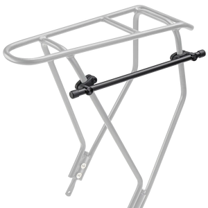 KLICKfix Xtra Rail rack strut mounted on bike rack – black aluminium