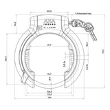 AXA Imenso X-Large Frame Lock black, removable key, 92mm