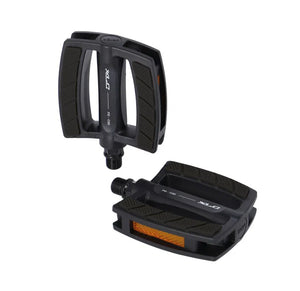 Black XLC PD-C60 Comfort Flat Pedals featuring anti-slip surface for secure foot placement.