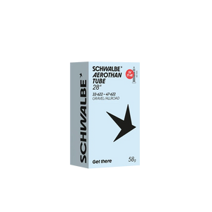 Lightweight Schwalbe Aerothan 17-AE 28" inner tube featuring aluminium valve.