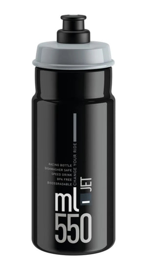 Elite Trinkflasche Jet 550ml, schwarz/grau, Polyethylen