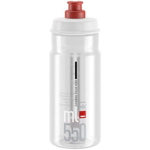 Elite Trink Flasche Jet 550ml Klar Rot Polyethylen Sport Wasser Fahrrad