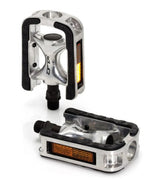 XLC Fahrradpedale PD-C01 Alu City-/Comfort-Pedal Gummiauflage silber/schwarz