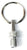 By Schulz valve adapter SV+DV to AV in silver anodised aluminium with keyring, showing knurled body, threaded Schrader fitting and integrated valve key tool
