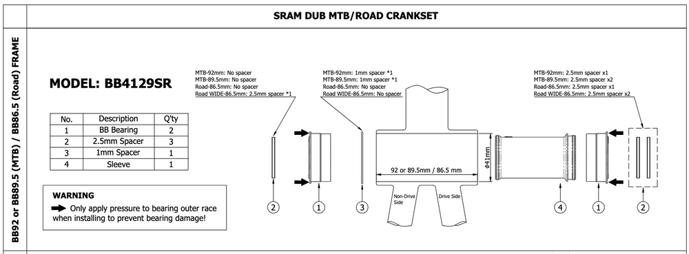 Token bottom bracket BB4129