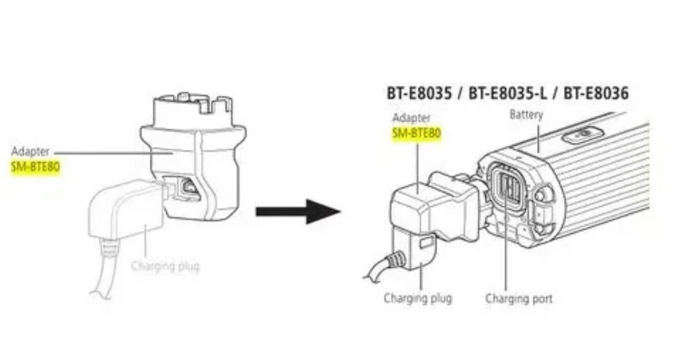Shimano STEPS SM-BTE80 Charging Adapter for BT-E8035/E8035-L/EN805/EN805-L/EN806