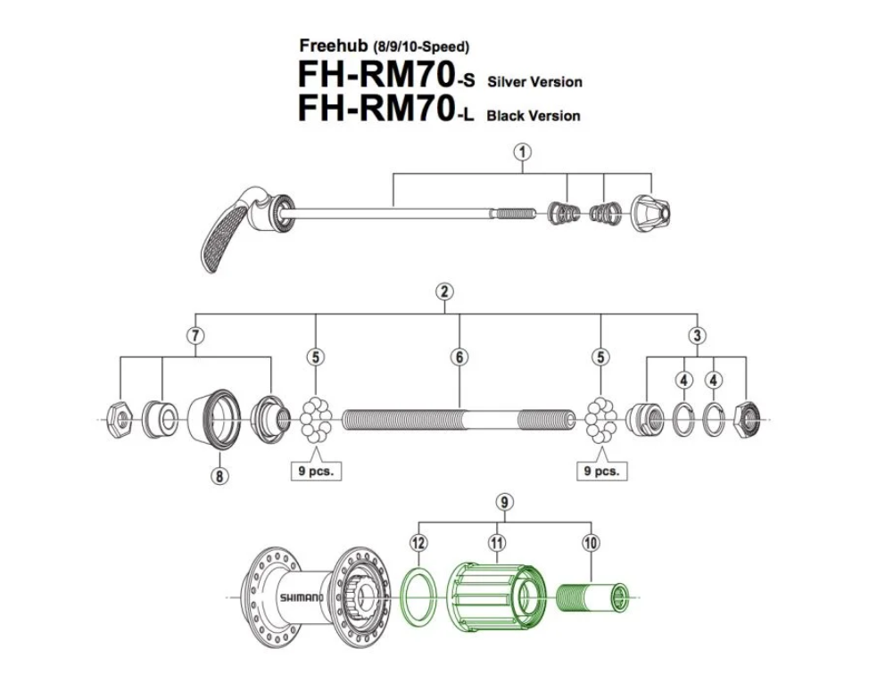 Shimano Freewheel Y3TD98050 for 8-to 11-speed RM66, RM70, M3050, T3000