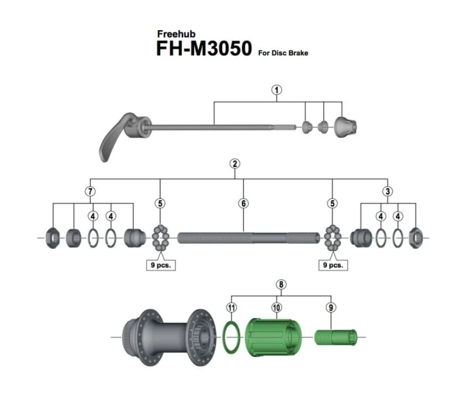 Shimano Freewheel Y3TD98050 for 8-to 11-speed RM66, RM70, M3050, T3000