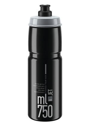Elite Jet Cycling Trinkflasche 750ml – Schwarz/Grau