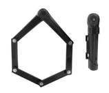 AXA Fold 85cm bike lock in black, showcasing design and mounting options.