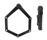 AXA Fold 85cm bike lock in black, showcasing design and mounting options.