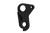 A matte black metal bracket or mounting piece with two circular cutouts, shown on a plain white background.