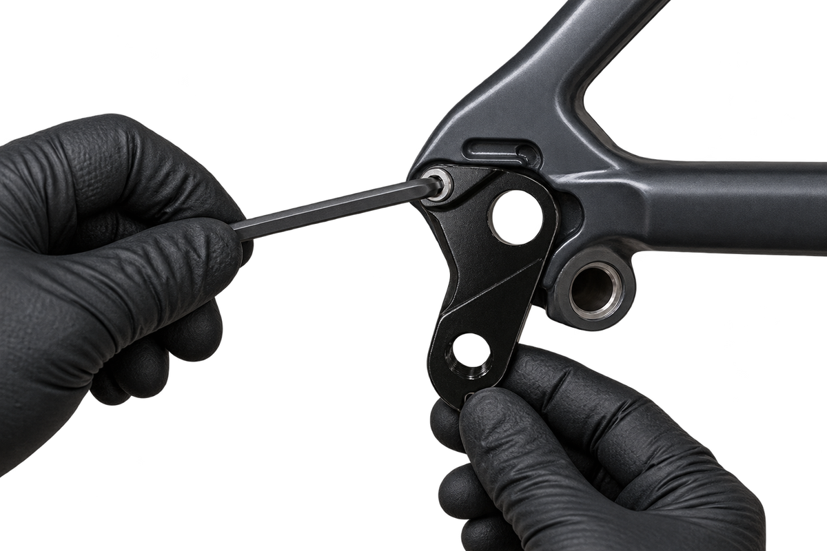  illustration of a mechanic fitting Hanger 21 with a hex key, installation not verified 4