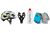 Superhero Starter Pack helmet, bottle cage, bottle and gloves, product cutout