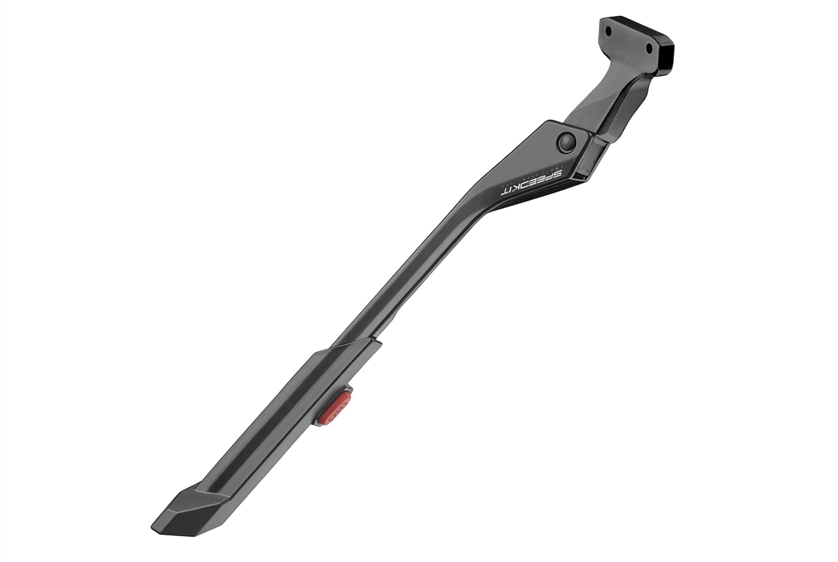 A black metal bicycle rear stabilizer with a small red release button and white 'MAGURA' branding, shown on a plain white background. 3