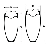 Reynolds 58/62 DB Carbon Disc Wheelset - Clincher - Centerlock - FW: 12/15x100mm | RW: 12x142mm - carbon
