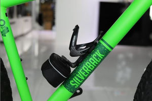 B2BF Bottle Cage & Bag holding a standard size bottle, perfect for cyclists.