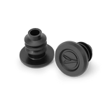 High-density rubber grips bar plugs in black, designed for handlebar safety.