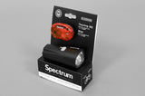 Lifestyle shot of a cyclist using Spectrum Star taillight during twilight