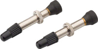 Close-up of Sunringle Tubeless Valves showcasing the 35mm length and universal fit.